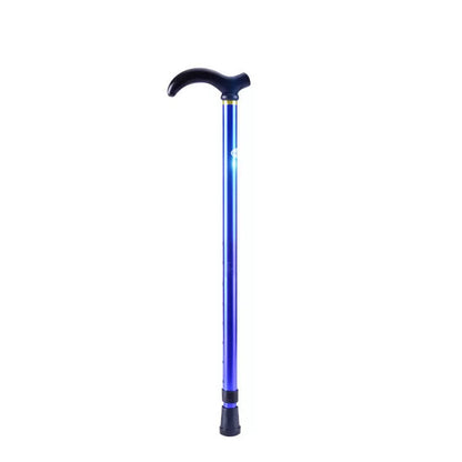 Adjustable aluminum telescopic walking stick with rubber tips in multiple colors