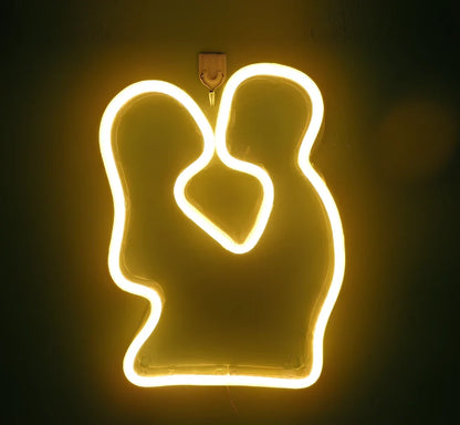 Hanging LED neon wall light in PVC, USB powered, sizes 100-600mm for home decor