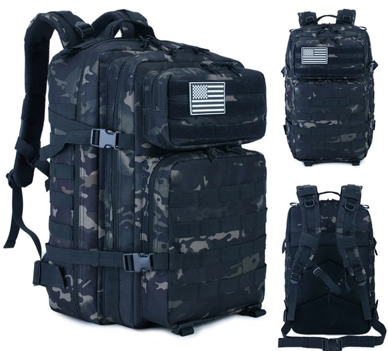 Durable 50L tactical backpack for outdoor adventures and daily commutes