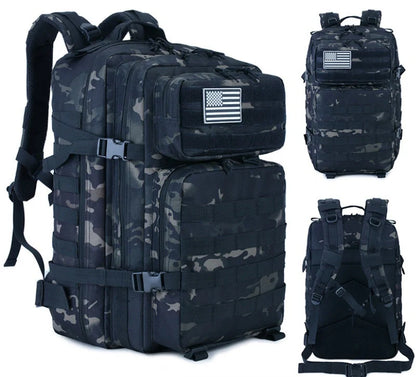 Durable 50L tactical backpack for outdoor adventures and daily commutes