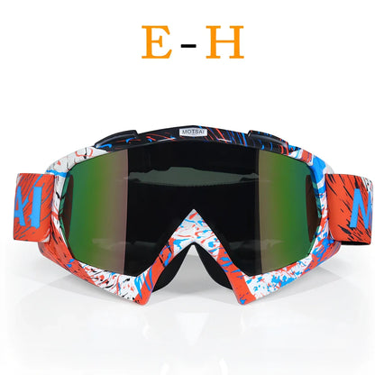 Interchangeable lens riding goggles with ABS frame and multiple colour options for off-road cycling