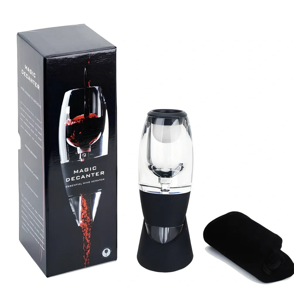 Portable wine aerator pourer with AS plastic body, silica gel components, and sediment filter