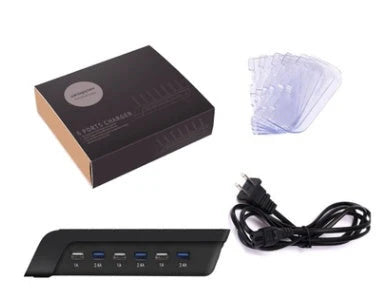 6-port USB charging hub with sleek, space-saving design and intelligent fast charging technology