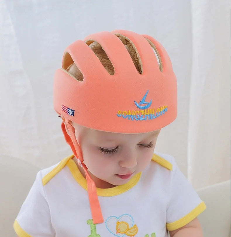 Adjustable baby safety helmet with anti-shock foam for toddlers in various colors