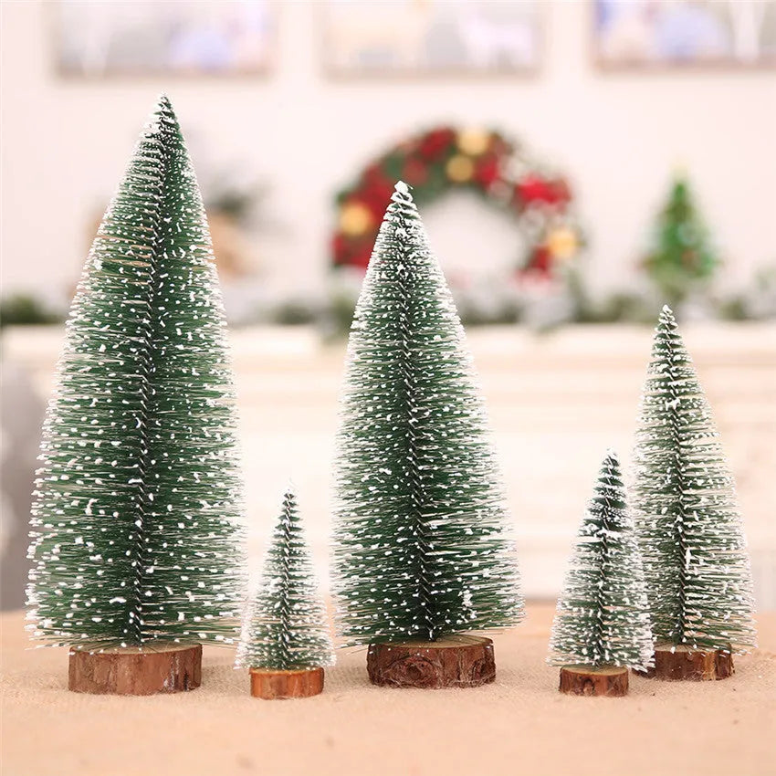 Green and white artificial Christmas pine needle tree decoration in 10 cm to 30 cm sizes
