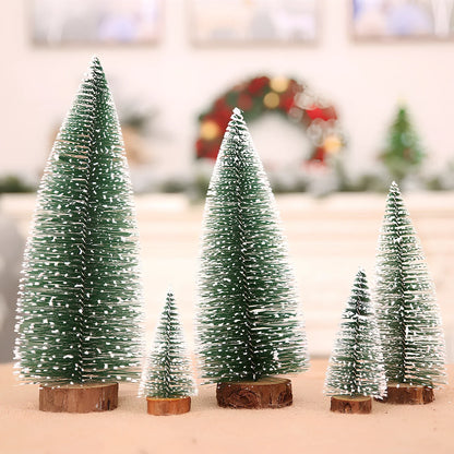 Green and white Christmas pine needle tree decoration in four height options