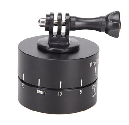 Lapse 360 degree auto rotate camera tripod head on a tripod