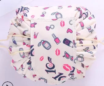 Animal Print Large Capacity Drawstring Cosmetic Storage Bag with waterproof oxford cloth