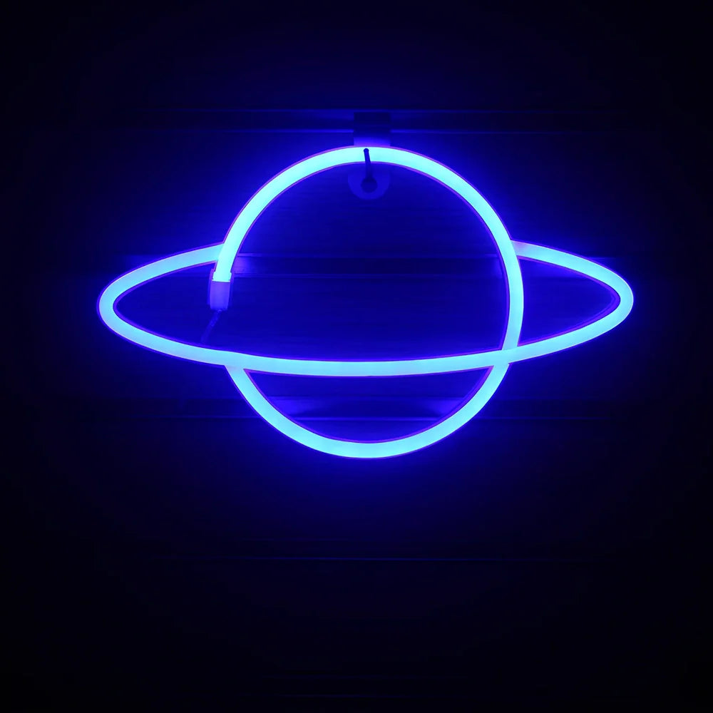 Modern pendant planet LED night light with HIPS shade, 300mm width, for bedroom and study illumination