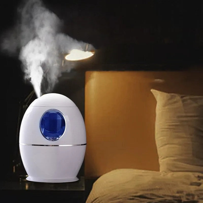 White columnar air disinfection humidifier with mechanical controls and USB power port