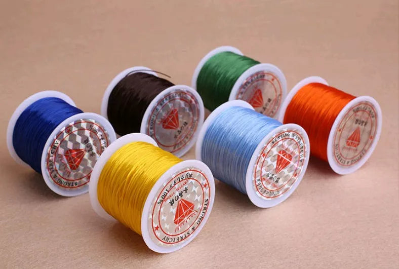 Colorful elastic wire for making stretchable bracelets and necklaces, 22 vibrant colors available