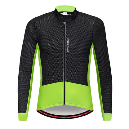 Autumn and winter cycling wear fleece warm jacket in black red and black green