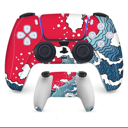 Non-adhesive micro-frosted PVC protection stickers for Sony PS5 DualSense controller in various colours.
