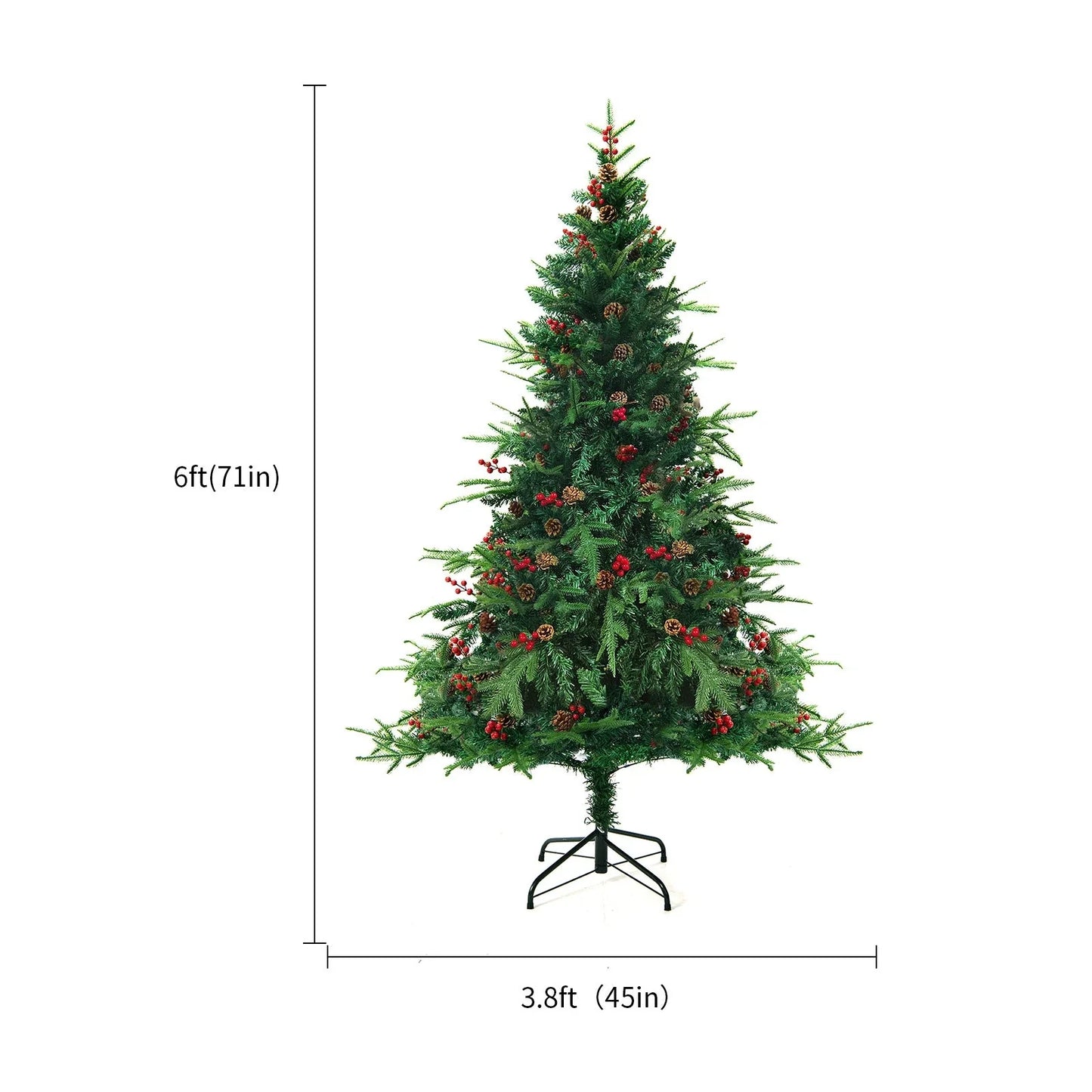 Premium PVC Artificial Christmas Tree with Snowy Branches and Lush Green Foliage