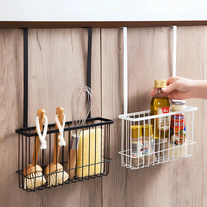 Nordic style metal kitchen hanging shelf in black or white with no-punch installation, 60cm wide holding 5kg