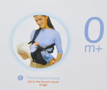 Newborn back pocket in red and blue with super wide padded shoulder strap