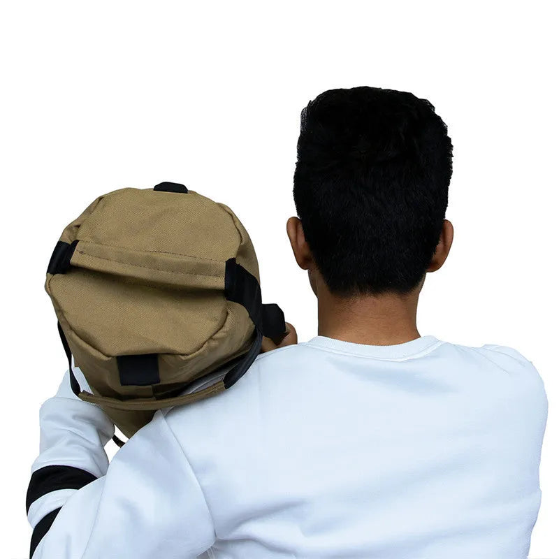 Weight lifting sandbag in 900D Oxford cloth with six handles, 48cm x 20cm size, four inner bags, Black Khaki or Red
