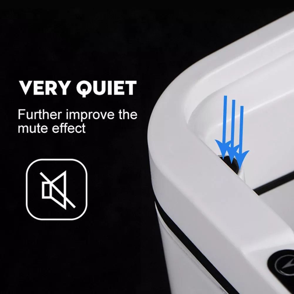 Automatic Induction Flip Trash Can with 360-degree smart sensor in white