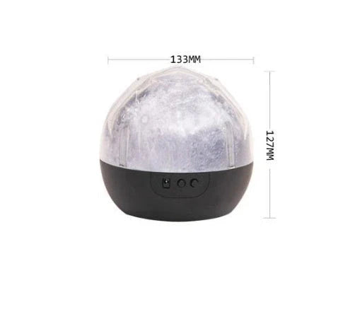 Galaxy Projector Lamp with various celestial projection effects, including moon, constellation, and earth patterns