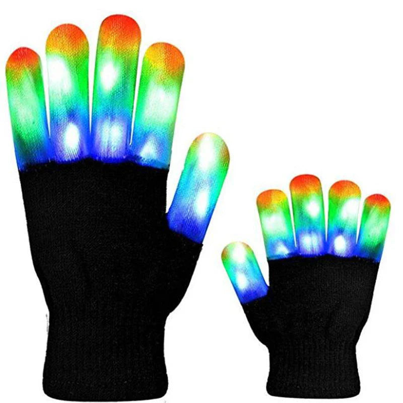 Premium colorful LED glowing gloves with vibrant lighting effects for dance, performance, and nightlife activities