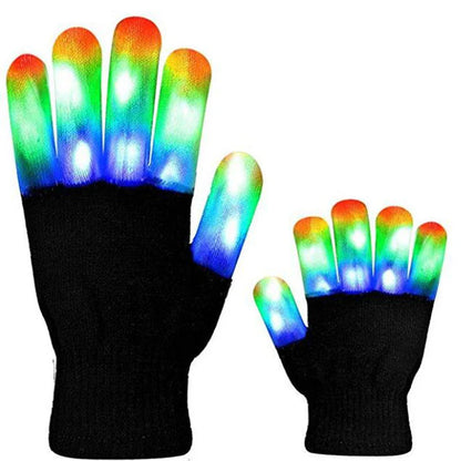 Premium colorful LED glowing gloves with vibrant lighting effects for dance, performance, and nightlife activities