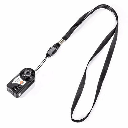 Black wireless wifi surveillance camera with LCD screen showing 16x optical zoom and night vision capability