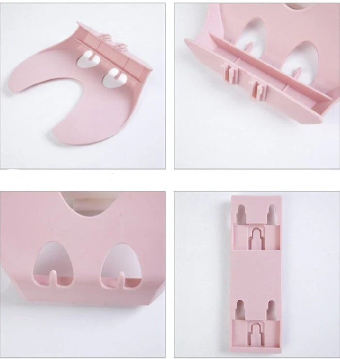 Wall-mounted kitchen organizer with double-layer storage and hooks for utensils