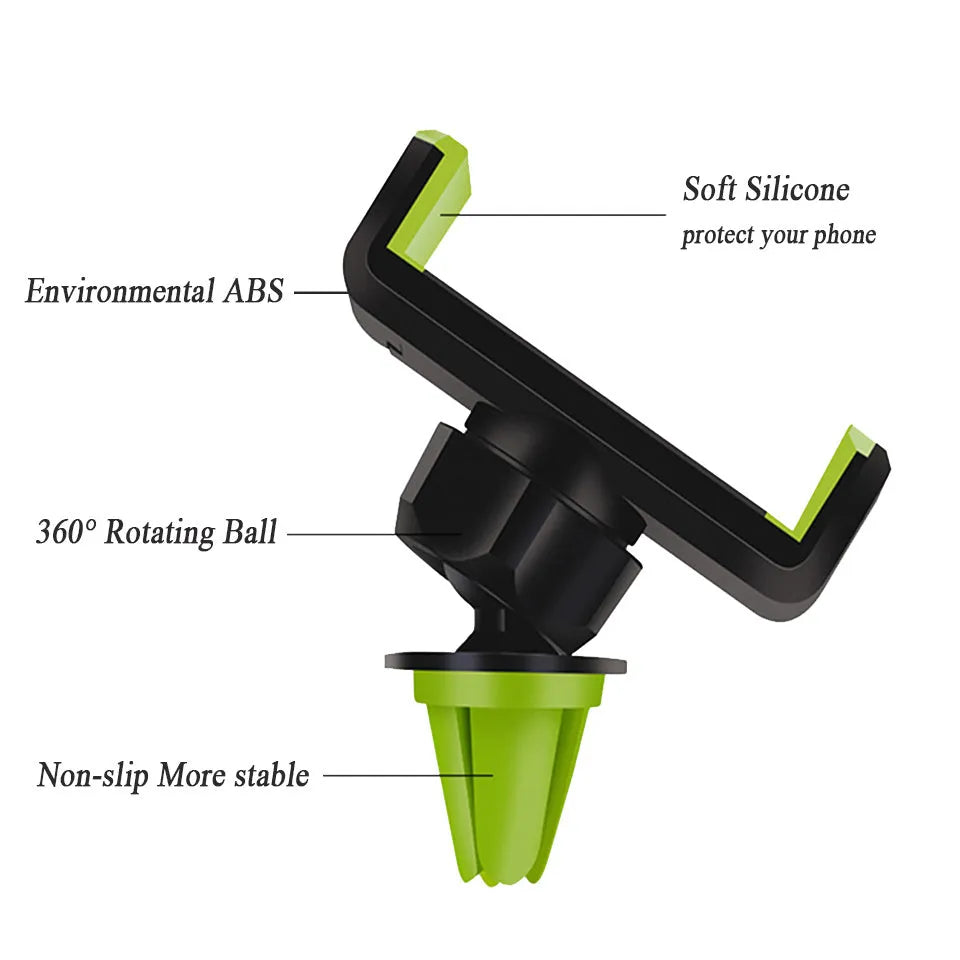 Mini car phone holder in Cross Black with adjustable clamp fitting 55-85mm devices