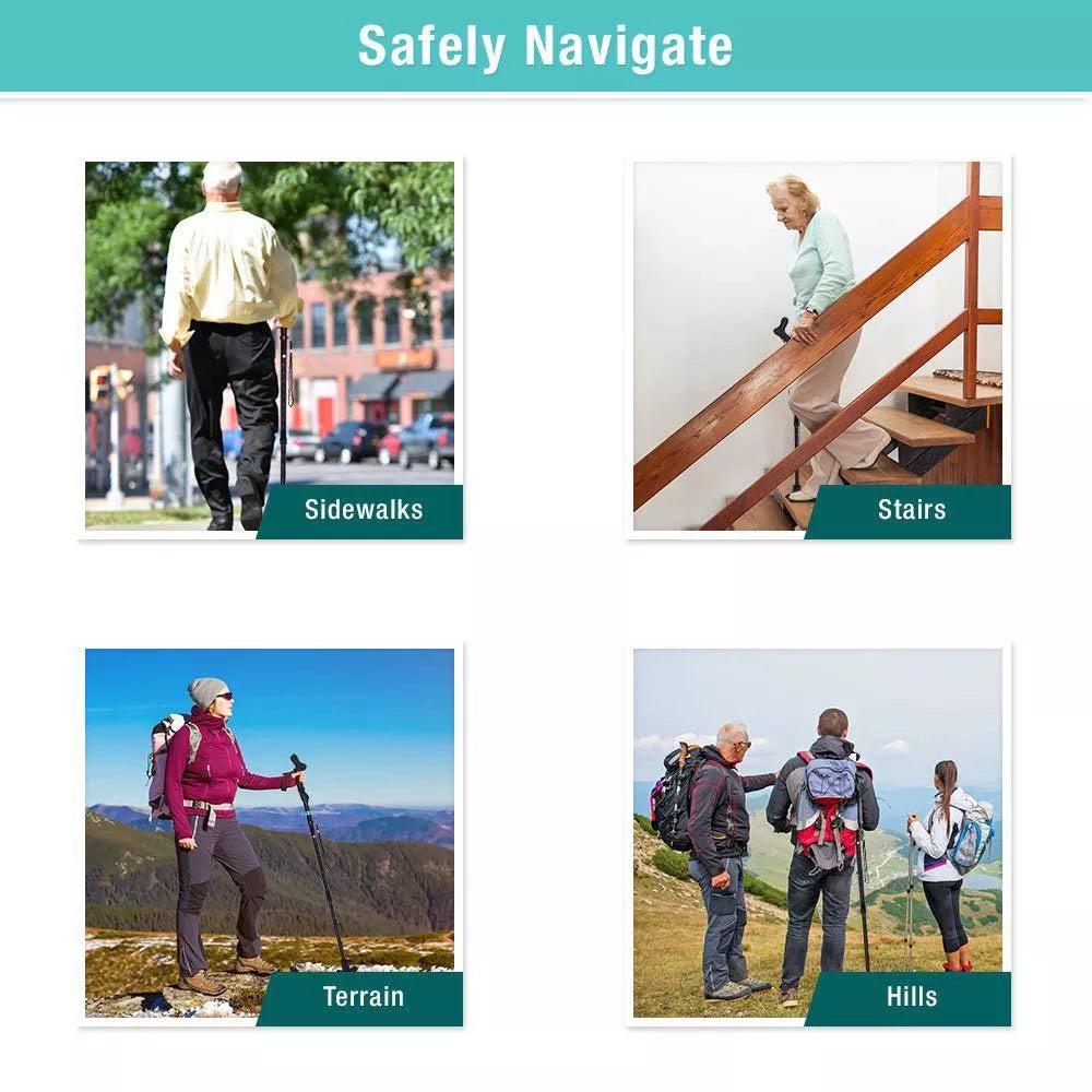 Collapsible Posture Walking Cane with aluminum alloy frame and ergonomic handle