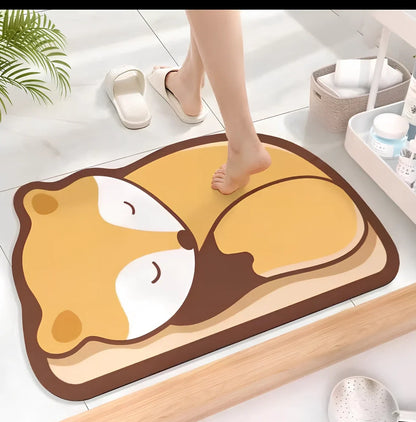 Diatom mud floor mat with irregular shape in multiple sizes for bathroom moisture absorption