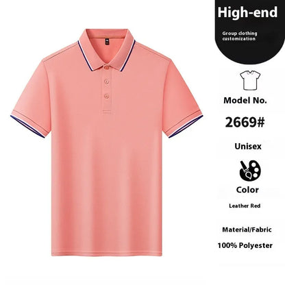 Man modelling a thin, short-sleeved nylon polo shirt in a straight cut, available in multiple colours.