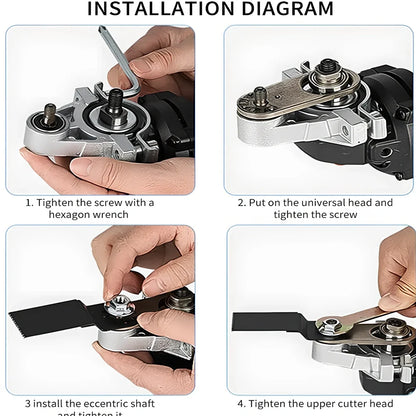 Metal cutting hand grinder adapter with conversion head, wrench set, sandpaper, grinding disc and high carbon steel saw blades