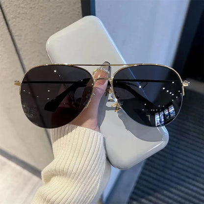 Big face aviator sunglasses with metal frame and UV-protective resin lenses in multiple colour options