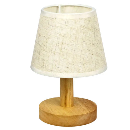 Vintage pleated table lamp with bamboo holder and jute shade, offering three-colour dimming and USB charging for ambient lighting