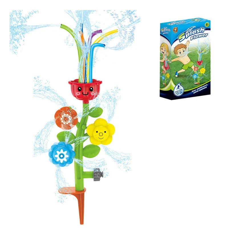 Colorful outdoor water sprinkler toy with cactus-shaped design for kids to enjoy in the backyard
