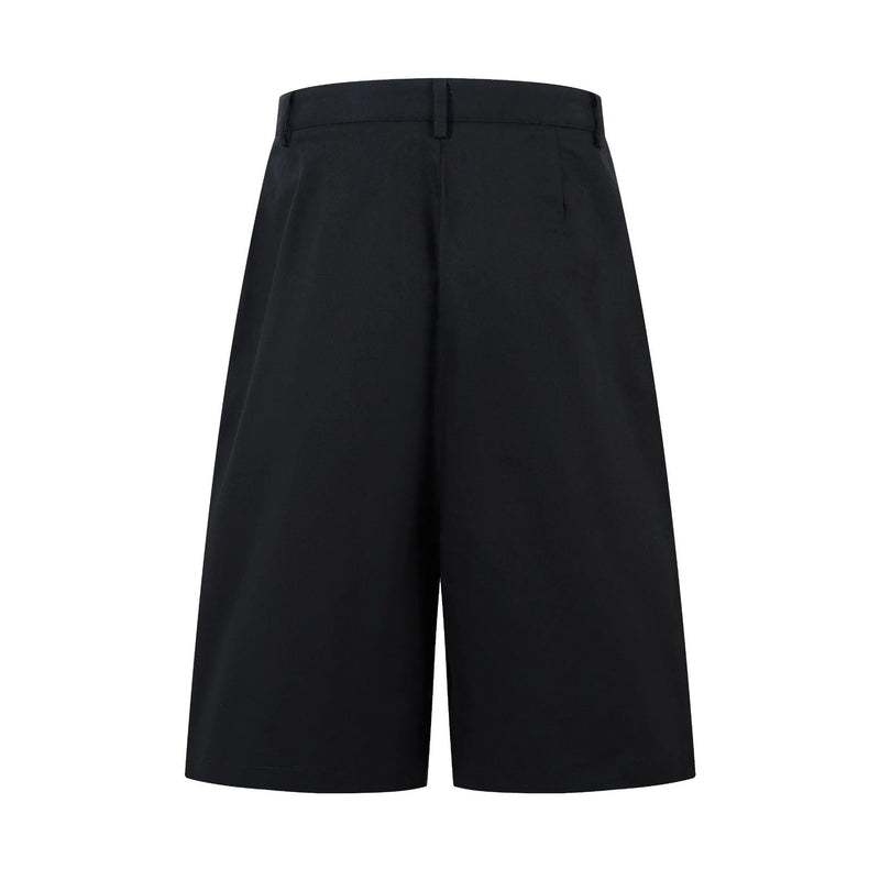 Men's wide leg straight denim trousers in a loose-fitting middle pants length with a zipper fly opening, available in black and green colour options across S, M, L, XL, and XXL sizes for a retro, simple style