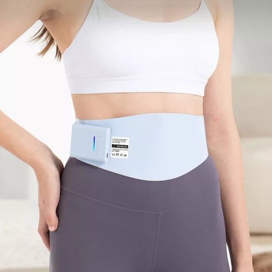 Slimming Micro-current Pulse Massage Abdomen Shrink Instrument in azure with heating belt