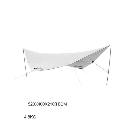MU Gaodi Outdoor Rainproof Awning Tent with UV-proof canopy in morning mist white