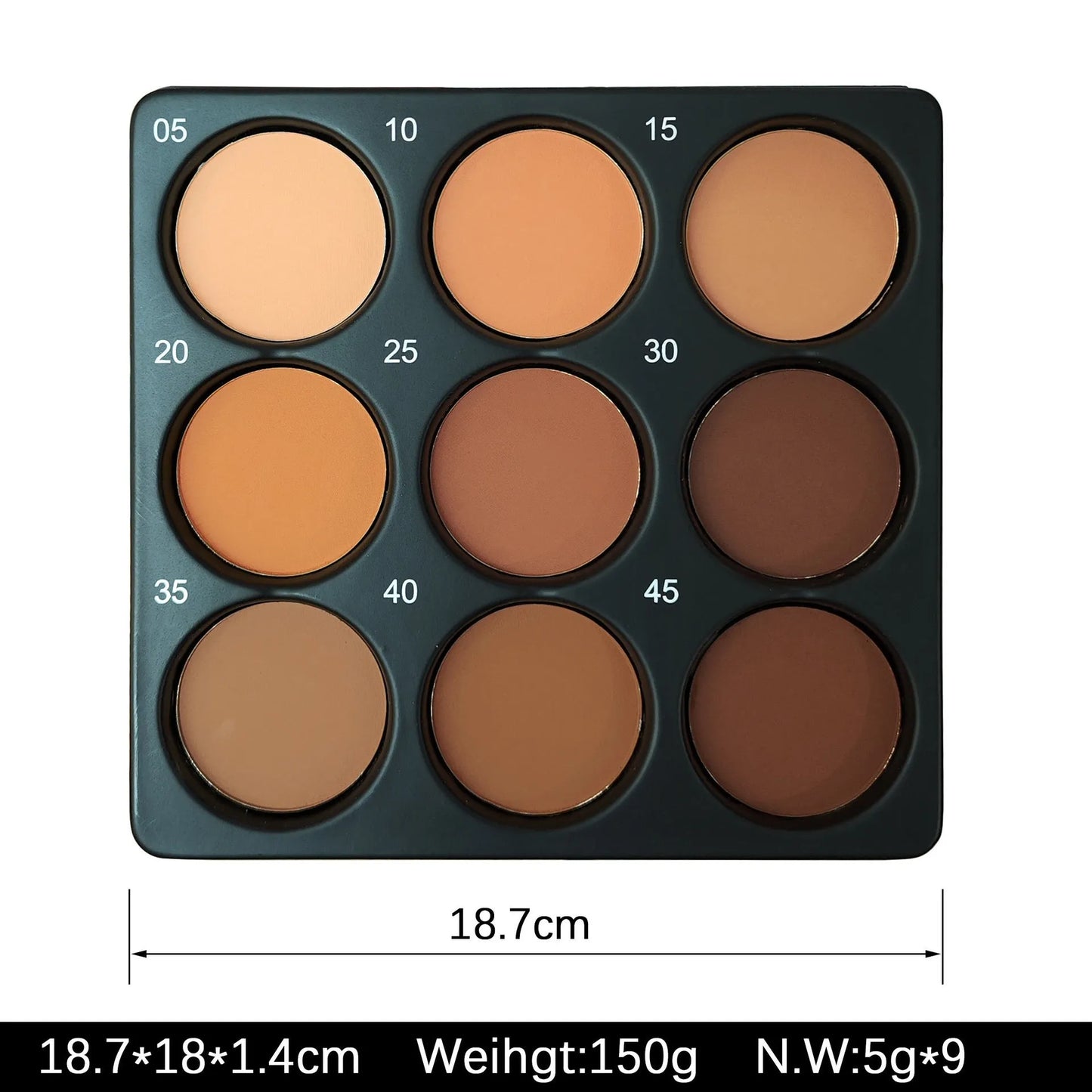 Nine colour dark matte waterproof makeup palette with repair disk for punk and national fashion styles