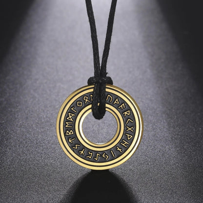 Stainless steel Norse rune necklaces with various Viking symbols and designs