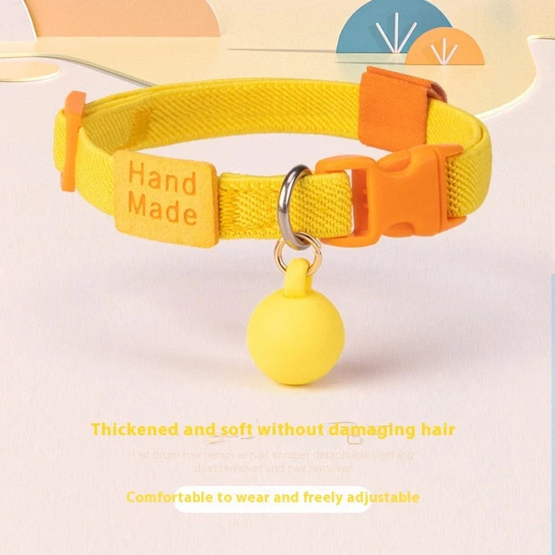 High elasticity polyester pet collar for small dogs in seven colours with 22-32cm adjustable range