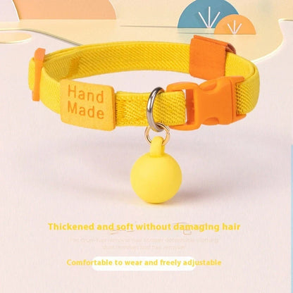 High elasticity polyester pet collar for small dogs in seven colours with 22-32cm adjustable range