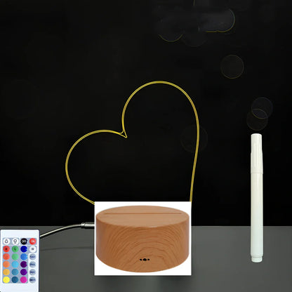 3D acrylic LED message board with touch controls showing illuminated writing on 3.5mm thick surface