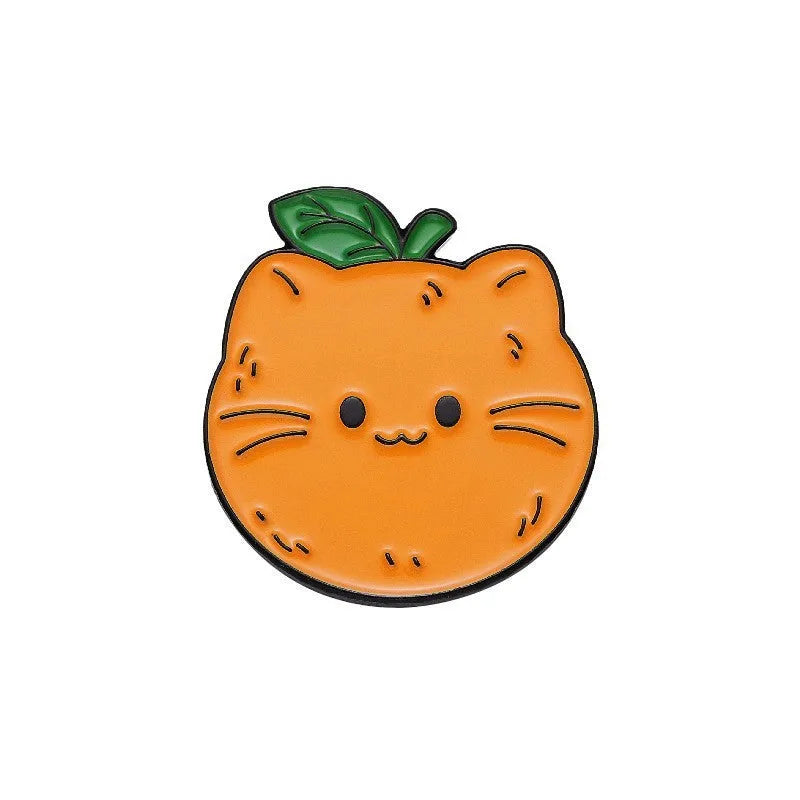 Zinc alloy cartoon fruit brooch in various colours, approximately 2-3 cm, for decorative use on jackets and bags