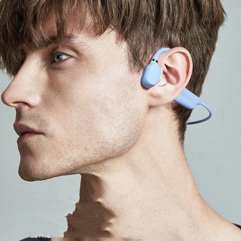 Bone conduction Bluetooth headset in hanging neck design for sports running, available in multiple colours