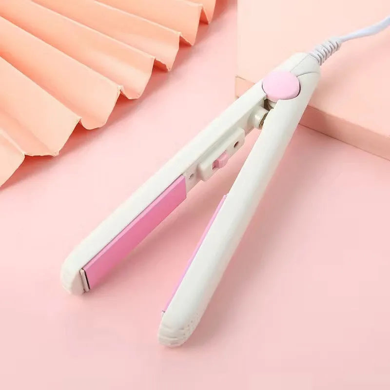Mini hairdressing splint hair straightener for bangs and perms with storage box in multiple colour options
