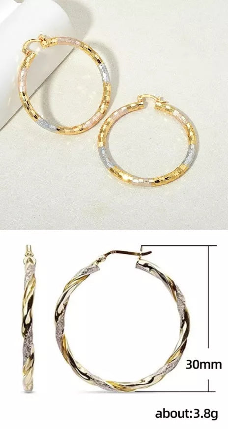 Simple Gold Women's Metal Alloy Geometric Earrings in gold and gold A colors