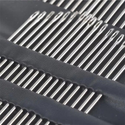 Silver Hand Sewing Needle Set with 55 pieces for DIY and professional sewing projects