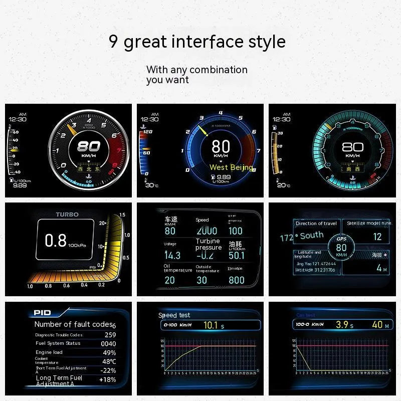 A600 car monitoring computer with 4.3-inch colour display for OBDII diagnostics and GPS BeiDou navigation