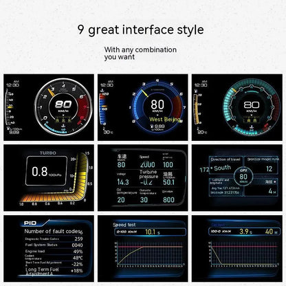 A600 car monitoring computer with 4.3-inch colour display for OBDII diagnostics and GPS BeiDou navigation